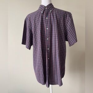 Ralph Lauren Short-Sleeve Plaid Button-Down Shirt - Blue & Red Size Large EUC